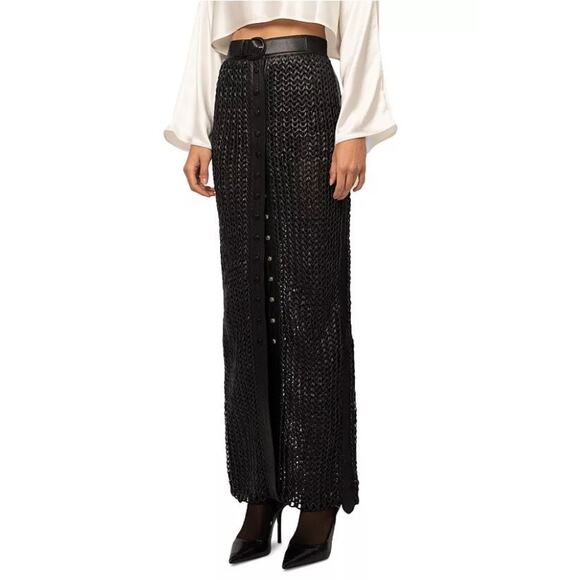 Nonchalant Label Karina Leather Maxi Skirt Black - M - Picture 4 of 5